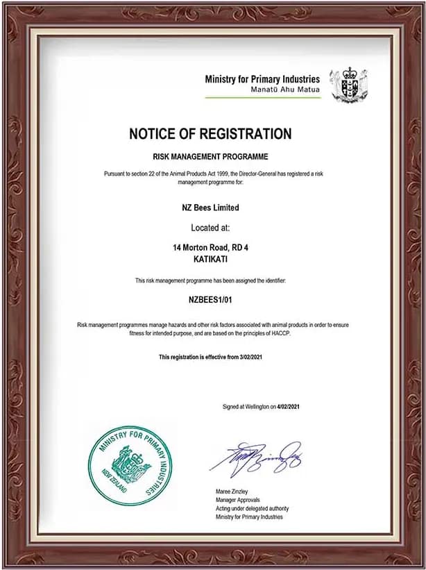Notice of Registration